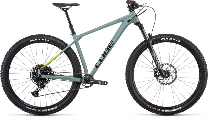 2022 Cube Reaction TM Olive/Lime Hardtail Mountain Bike Large
