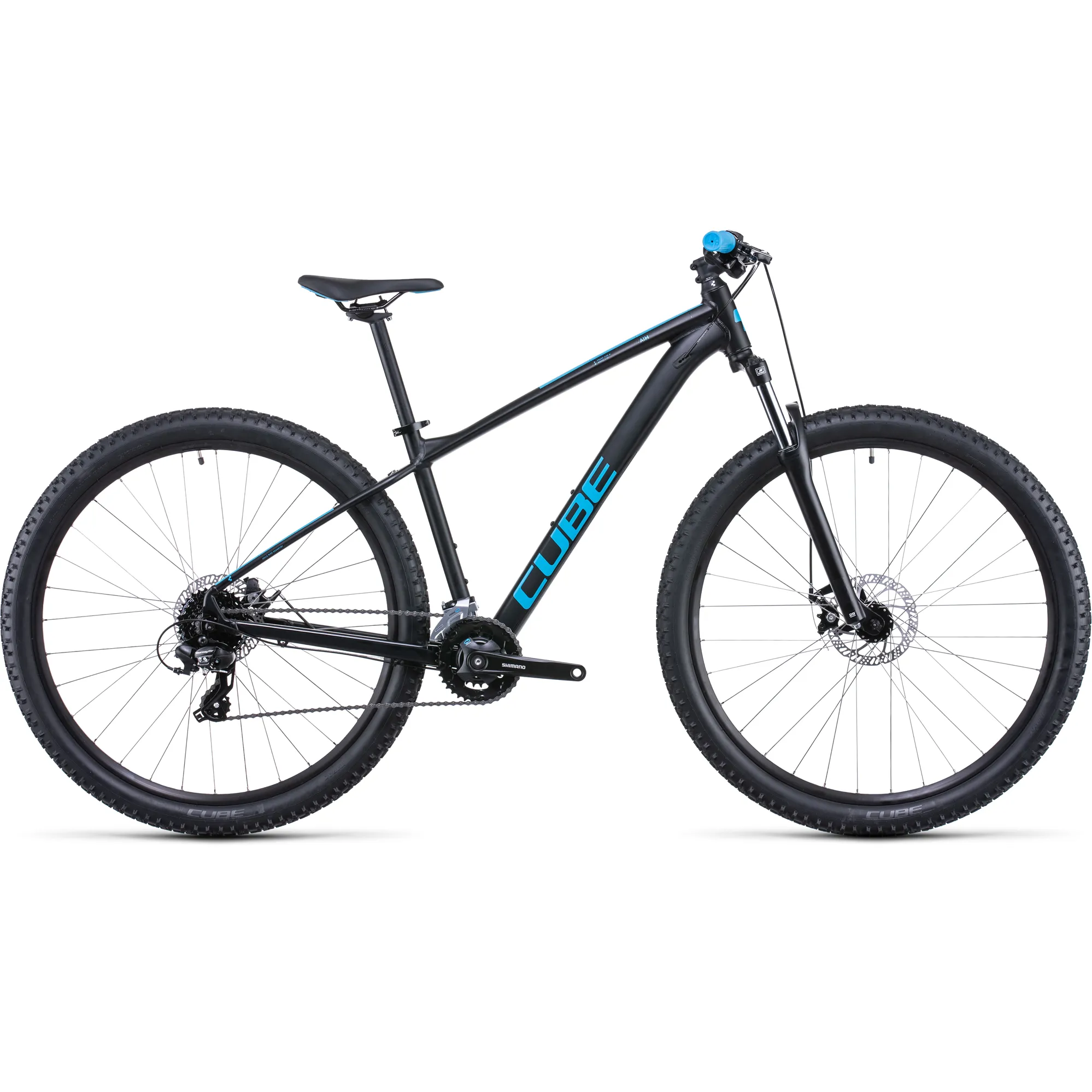 Cube Aim Hardtail Mountain Bike Black/Blue 2022