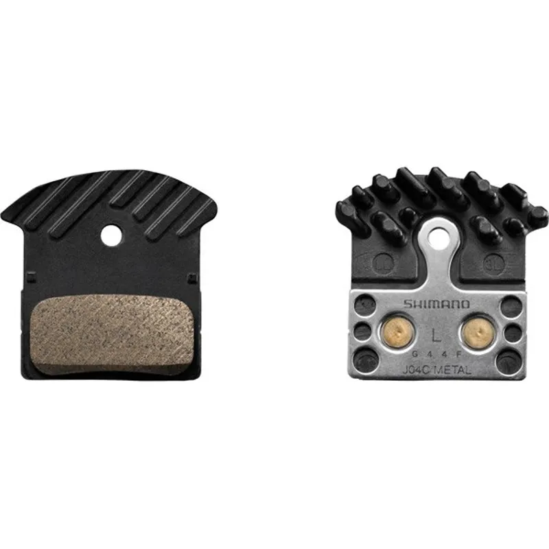 Shimano J04C Metal Brake Pad + spring with Fins Black / Silver