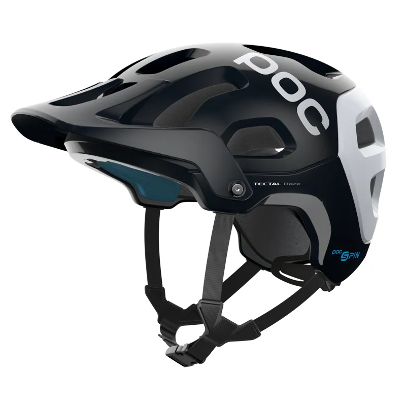 POC Tectal Race SPIN Trail MTB Helmet Uranium Black/Hydro White