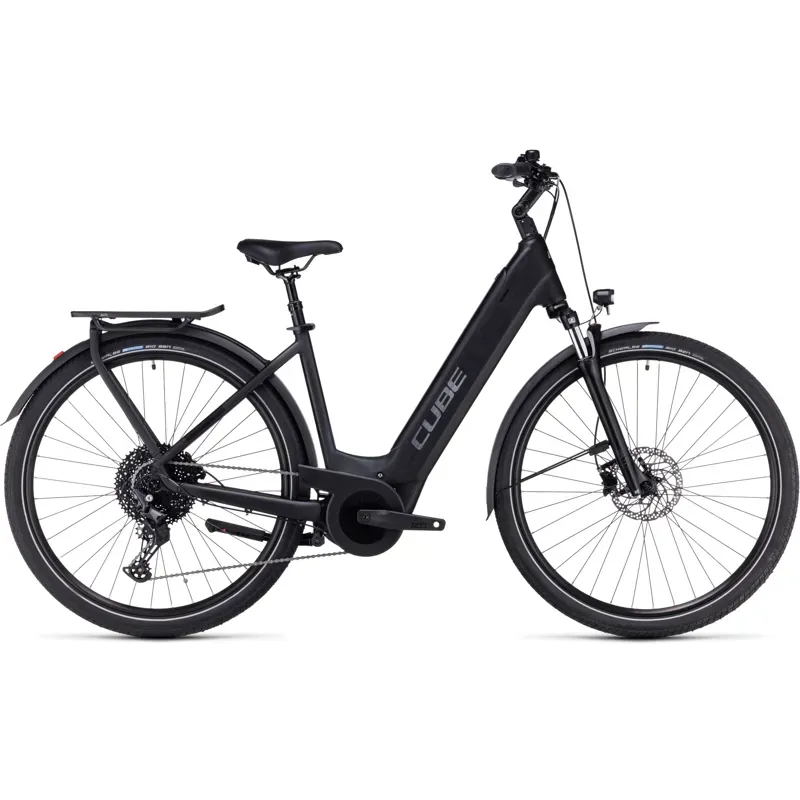 Cube Touring Hybrid Pro 625 Electric Bike in Black/Metal-2