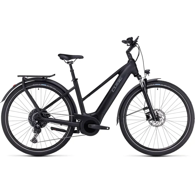Cube Touring Hybrid Pro 625 Electric Bike in Black/Metal-1