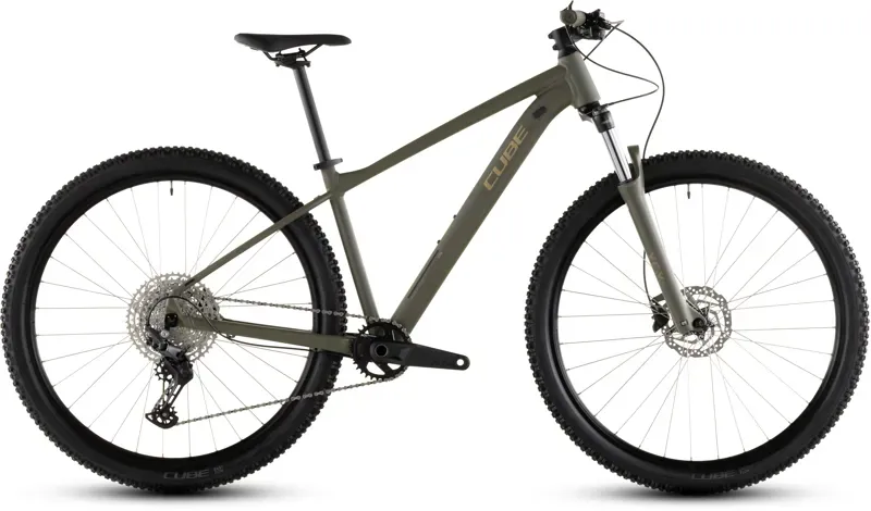 Cube Aim SLX Mountain Bike in Dusty Olive/Gold