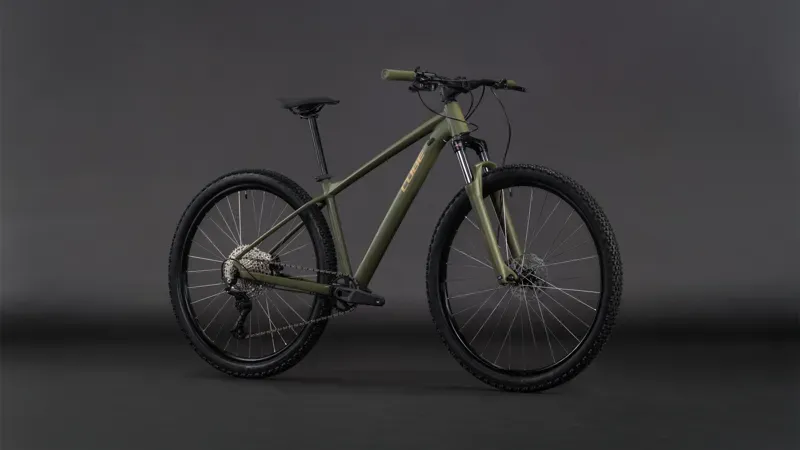 Cube Aim SLX Mountain Bike in Dusty Olive/Gold-1