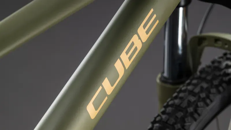 Cube Aim SLX Mountain Bike in Dusty Olive/Gold-3