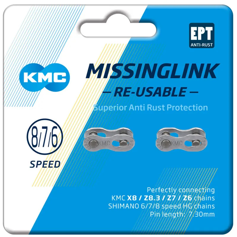 KMC MissingLink 7/8R EPT Joining Links in Silver