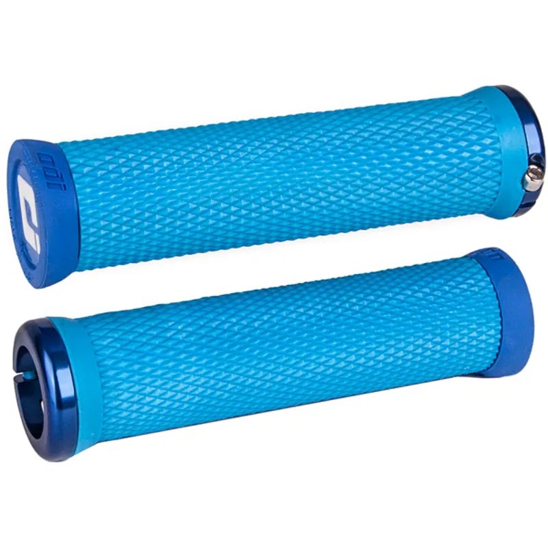 ODI Elite Motion Mountain Bike 130mm Lock On Grips in Blue