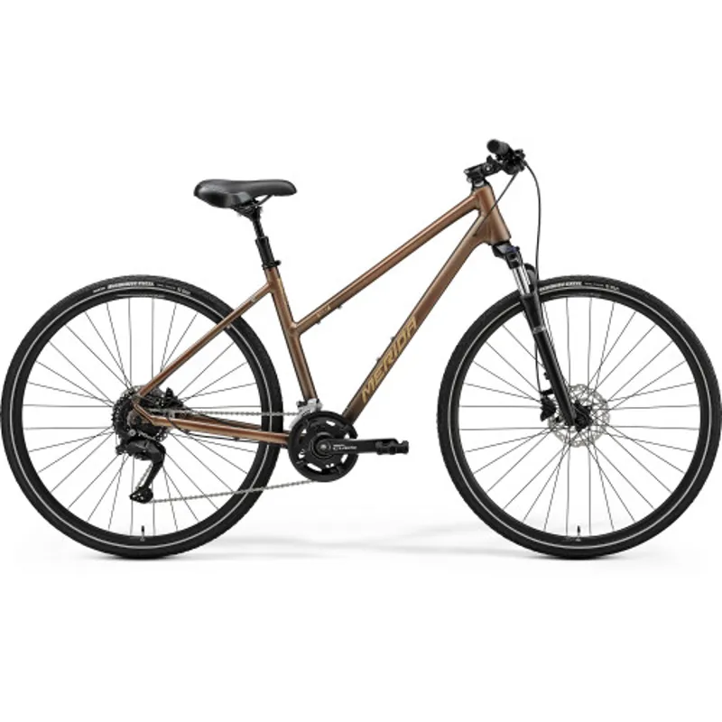 Merida Crossway 100 Women's Hybride in Matt Bronze and Silver 2025
