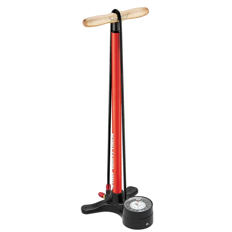 Lezyne Sport Floor Drive Pump with large 3.5 gauge in Red