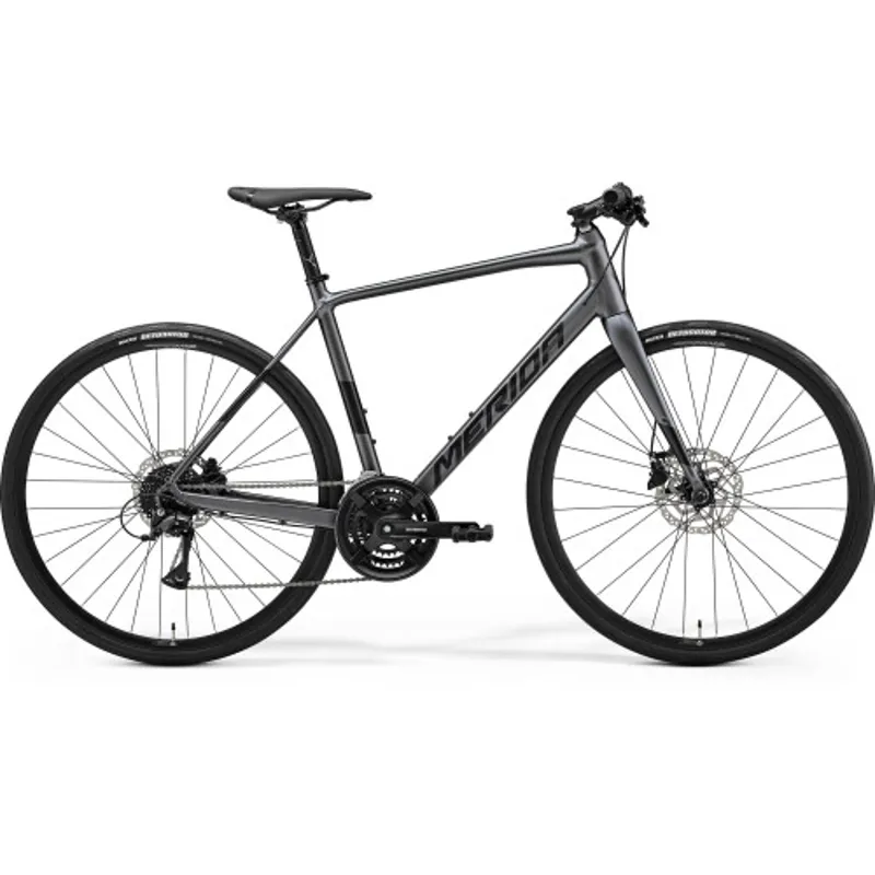Merida Speeder 100 Hybrid Bike in Dark Silver and Black 2025