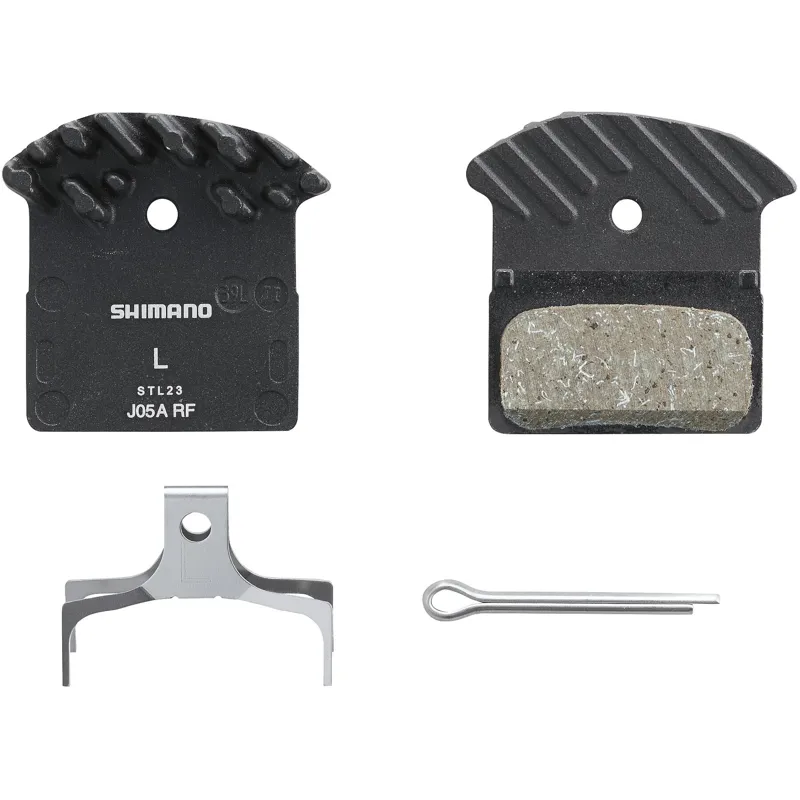 Shimano J05A-RF Disc Pads - Alloy Back with Cooling Fins - Resin