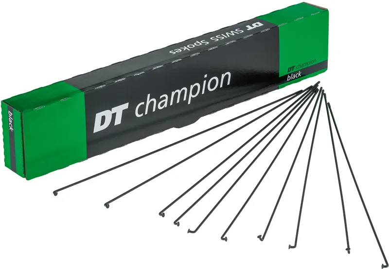 DT Swiss Champion Spokes - J Bend - Black 184mm - Pack of 10