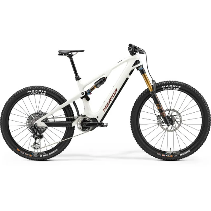 Merida eOne-Sixty 10K Full Sus EMTB in White and Bronze 2025