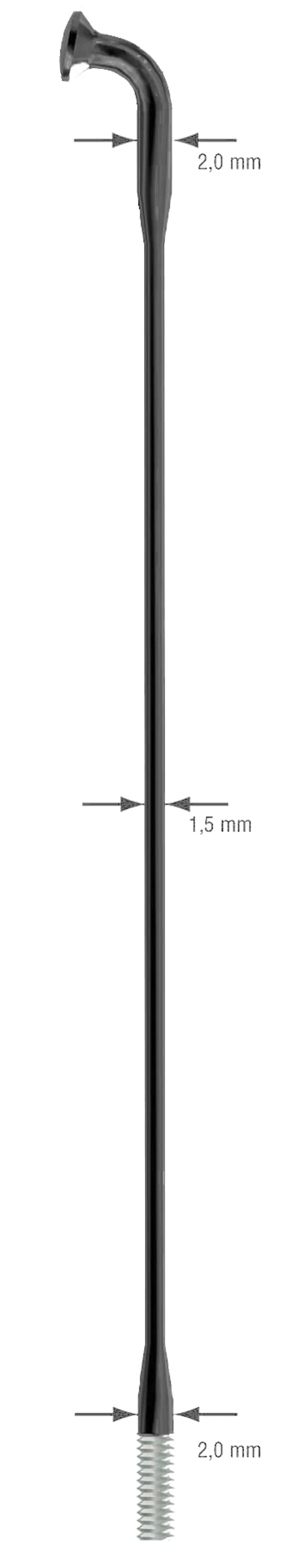 Sapim Laser Spoke  - J Bend - Black - 287mm - Pack of 10