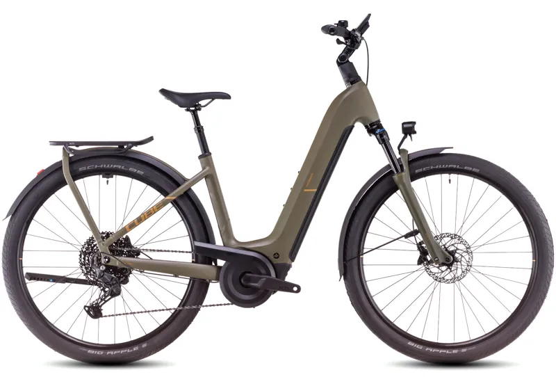 Cube Kathmandu Hybrid Pro Easy Entry EBike in Dusty Olive Gold 2025