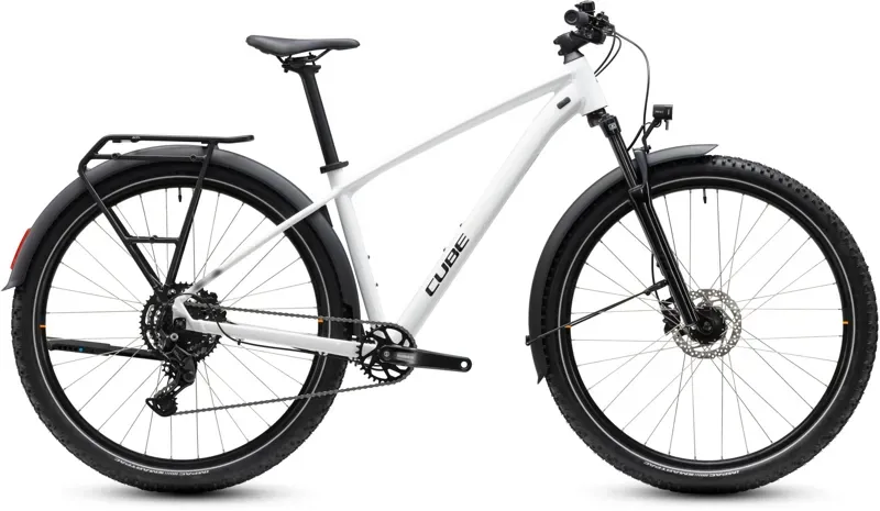 Cube Aim ONE FE Mountain Bike in Metallic White/Black